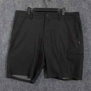 O'Neill Crossover Cargo Shorts Mens 38 Black Stretch Hybrid Travel Utility